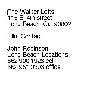 Walker Lofts.Contacts