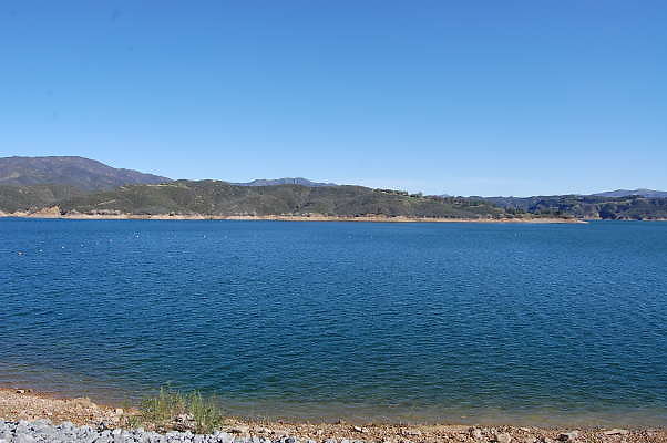 Lake Castaic.Westside Lifeguard parking lot.Lake view