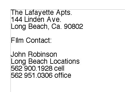 Lafayette Apts. Contact