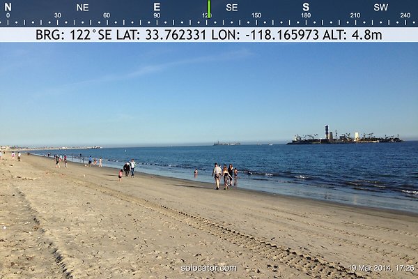 Beach-Junipero lbch-06 - Compass Mode: Bearing: 121° SE