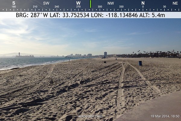 Beach-Claremont Av lbch-14 - Compass Mode: Bearing: 287° W