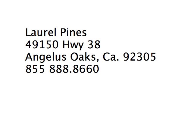 Laurel Pines.Hwy.38.Big Bear.INFO
