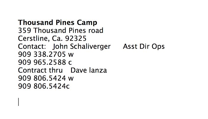 Thousand Pines Camp.INFO