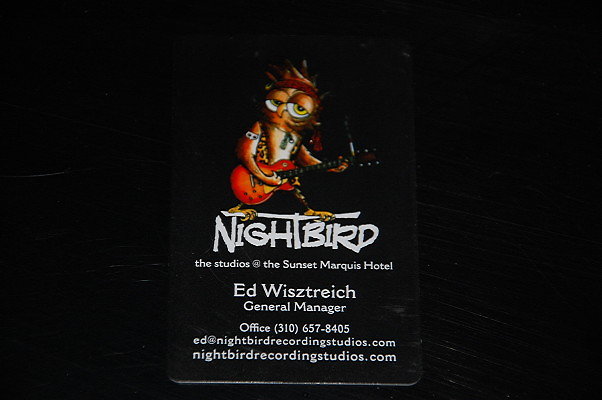 Nightbird Music Studio.Basement of Sunset Marquis
