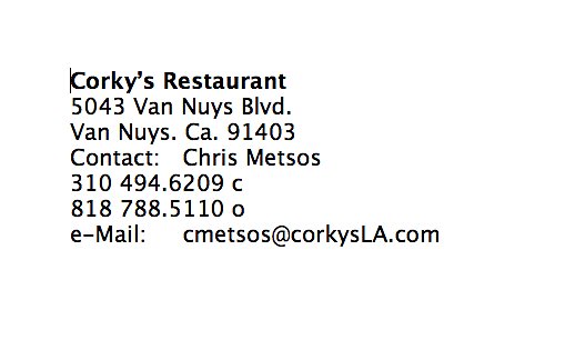 z.Corkys.Restaurant.INFO