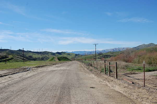 Newhall Ranch.Road past Rocks.Pyramid