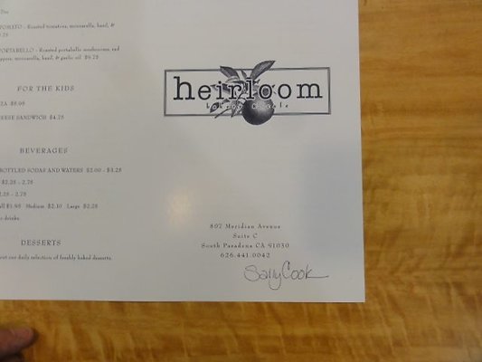 Heirloom Cafe South Pasadena