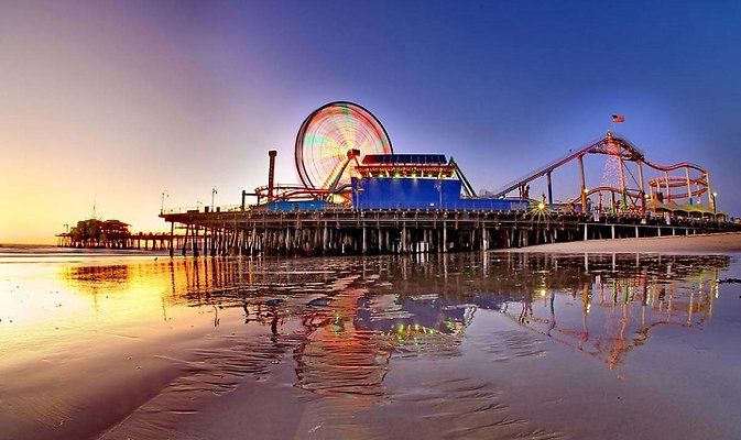 Santa-Monica-Beach-California-Sunset hero