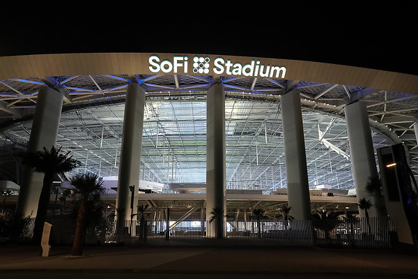 Sofi.Stadium.25 - Aug 22, 2020; Inglewood California, USA; A general overall view of SoFi Stadium. The venue, the home of the Los Angeles Rams and the Los Angeles Chargers, will be the site of Super Bowl 56 in 2022 and the 2028 Olympics opening and closing ceremonies. Mandatory Credit: Kirby Lee-USA TODAY Sports