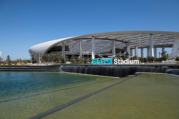Sofi.Stadium.15 - General exterior view of SoFi Stadium, the future home of the Los Angeles Rams Saturday, Aug. 29, 2020, in Inglewood, Calif. (AP Photo/Kyusung Gong)