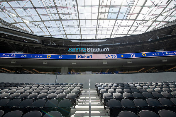 Sofi.Stadium.06 - General interior view of SoFi Stadium, the future home of the Los Angeles Rams Saturday, Aug. 29, 2020, in Inglewood, Calif. (AP Photo/Kyusung Gong)
