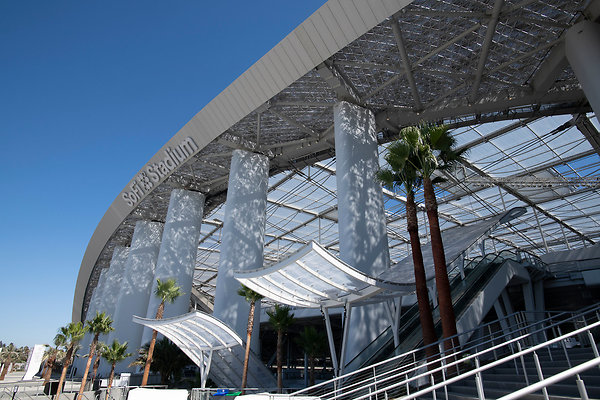 Sofi.Stadium.11 - General exterior view of SoFi Stadium, the future home of the Los Angeles Rams Saturday, Aug. 29, 2020, in Inglewood, Calif. (AP Photo/Kyusung Gong)